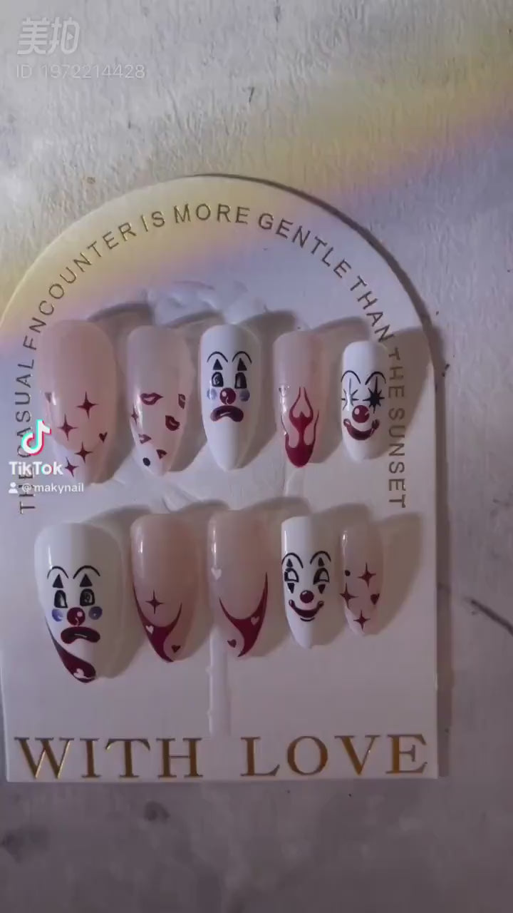 Spooky Clown Face Halloween Nail Sticker