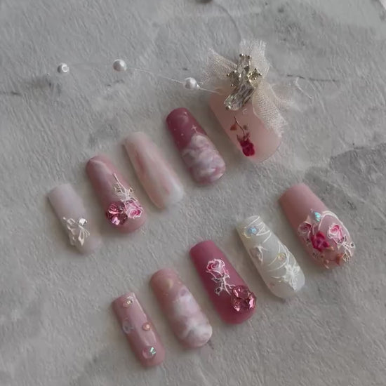 5D Flower Garden Series Embossed nail sticker