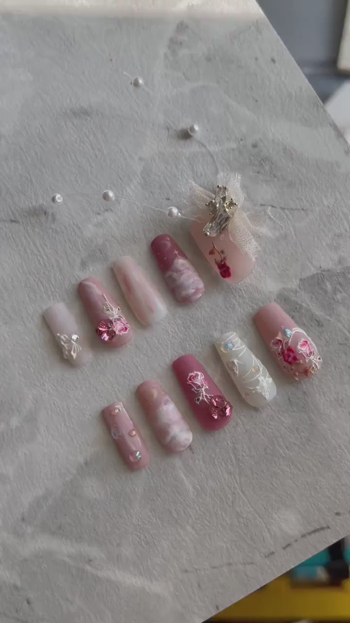 5D Flower Garden Series Embossed nail sticker