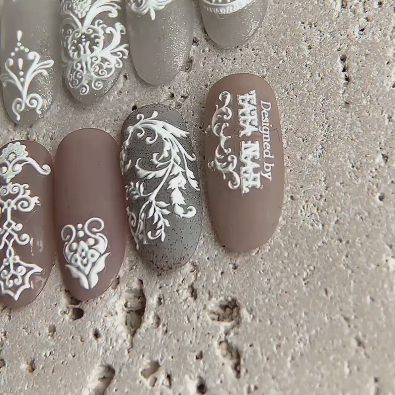 White Vintage Victorian Rococo Revival Nail Sticker