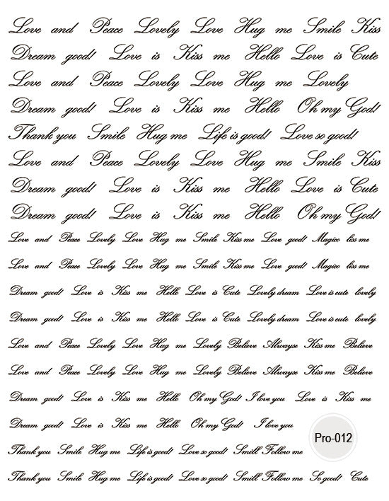 Calligraphy Black Nail Sticker/ Artistic Writing Theme nail sticker