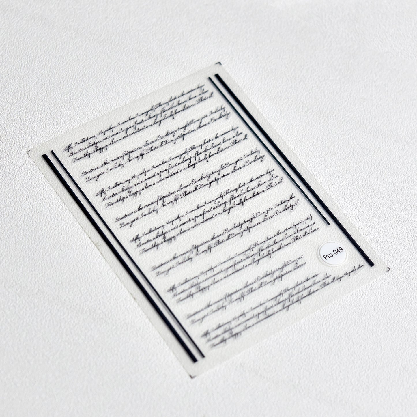 Calligraphy Black Nail Sticker/ Artistic Writing Theme nail sticker