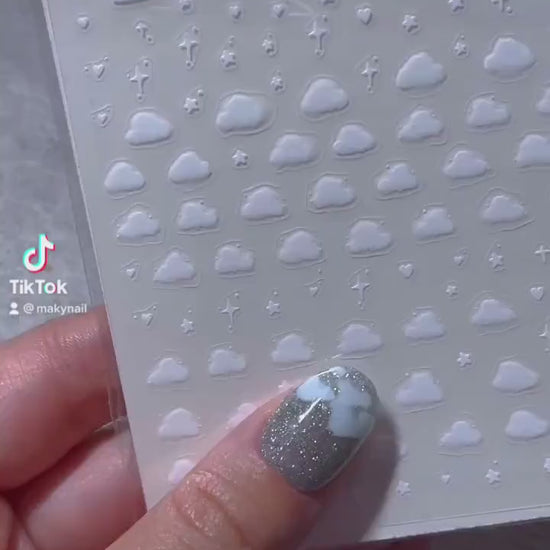 White Cloud Nail stickers