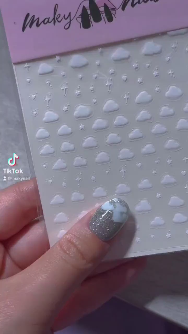 White Cloud Nail stickers