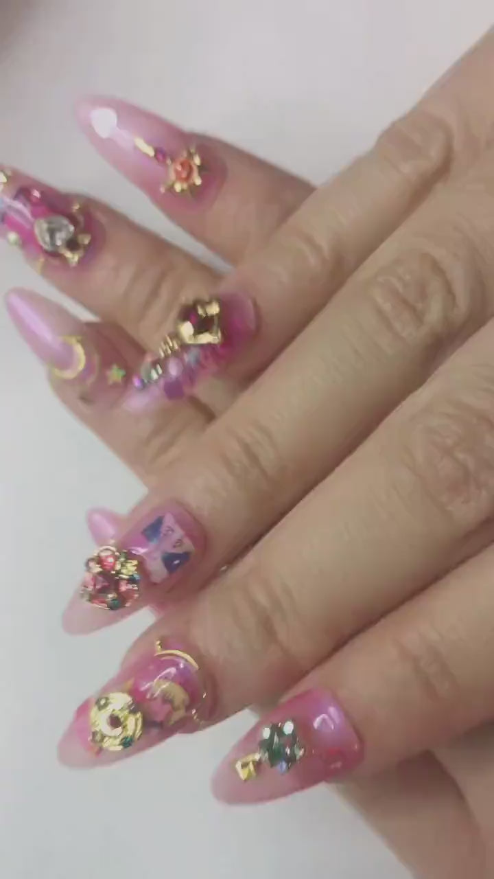 12 pcs Sailor Moon nail decoration