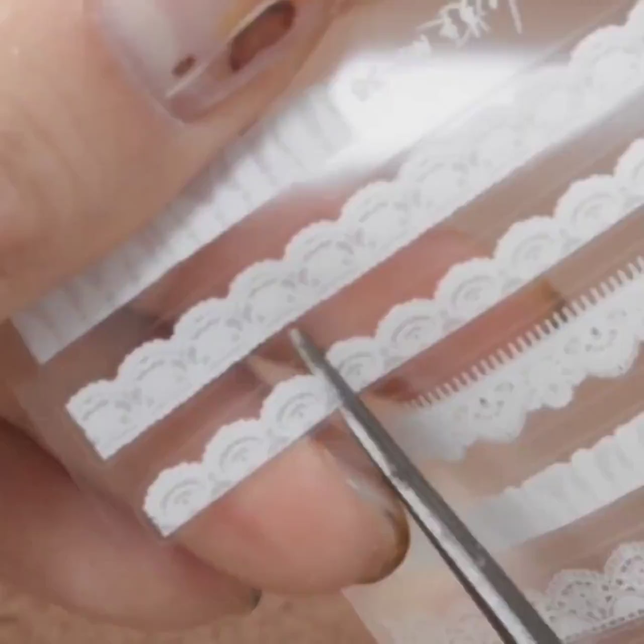 Wedding Bride Lace Nail Sticker Black White Ultra thin laces Peel off stencils