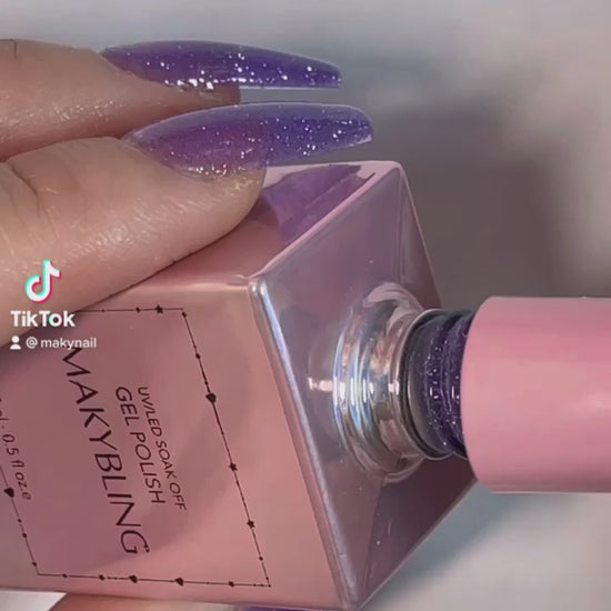 15ml Dazzle Nail Reflective Glitter Diamond UV Gel Nail Art Soak Off Sparkle Shiny UV Nail Polish PURPLE