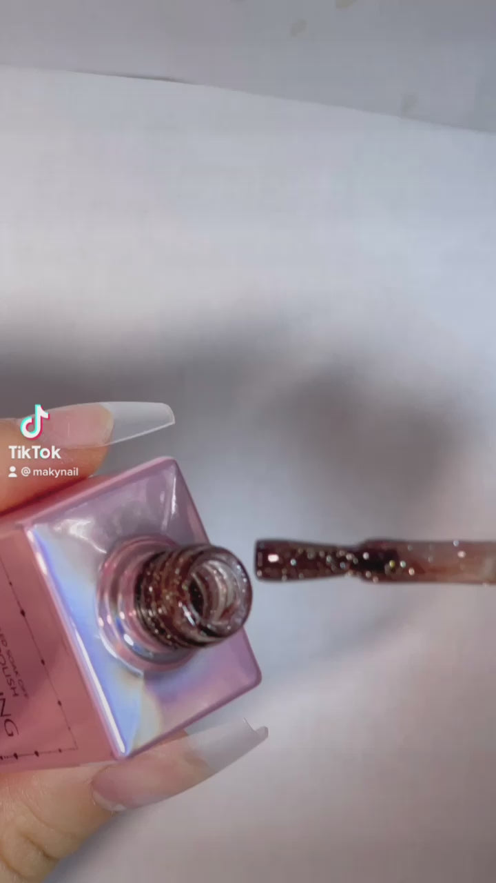 15ml Dazzle Nail Reflective Glitter Diamond UV Gel Nail Art Soak Off Sparkle Shiny UV Nail Polish Suppl BROWN