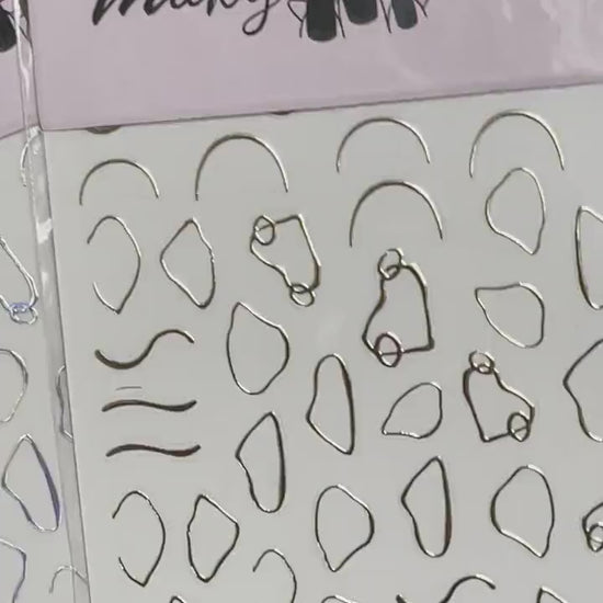 Abstract Line art nail stickers