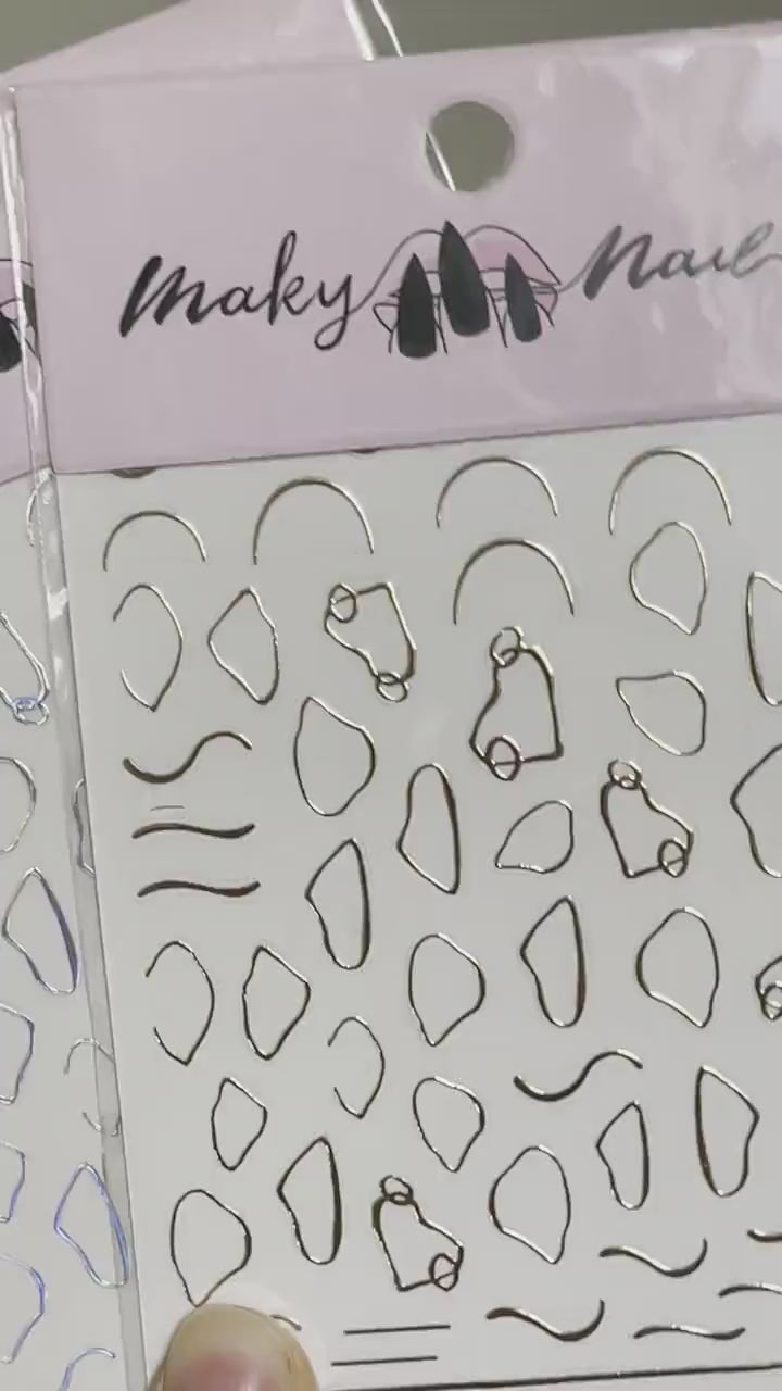 Abstract Line art nail stickers
