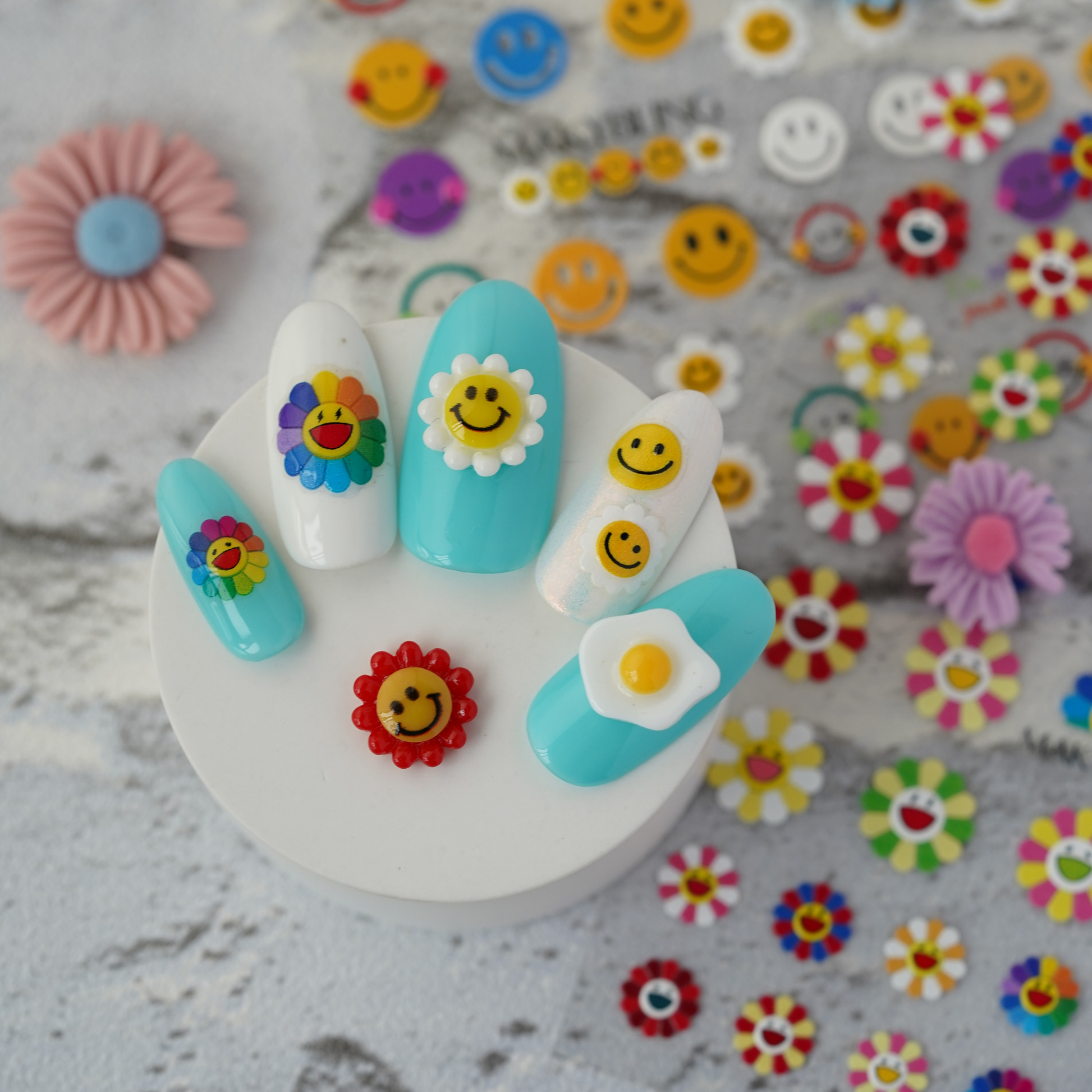 Emoji Nail Art Sticker/ Smiley Happy Face DIY Tips Stickers – MakyNailSupply