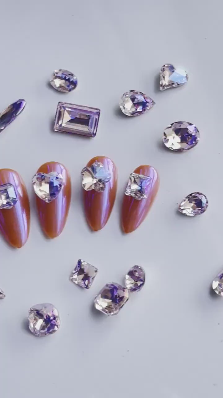 25pcs K9 Pink Diamond Cut Crystals