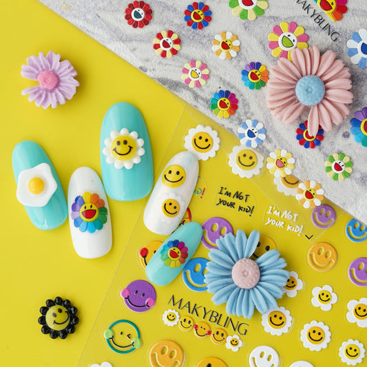 Smiley Face Nail Stickers Kit