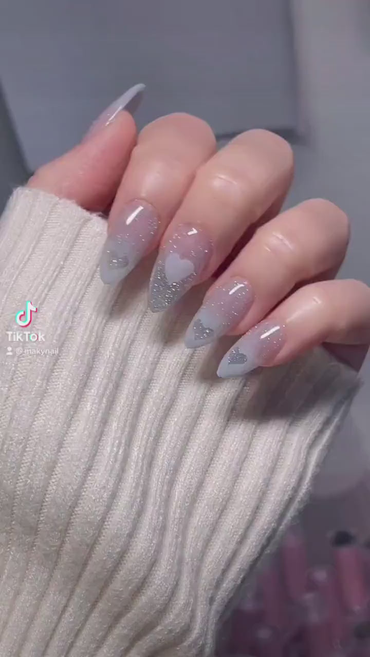 Heart Shaped Gradient Hollowed Nail sticker