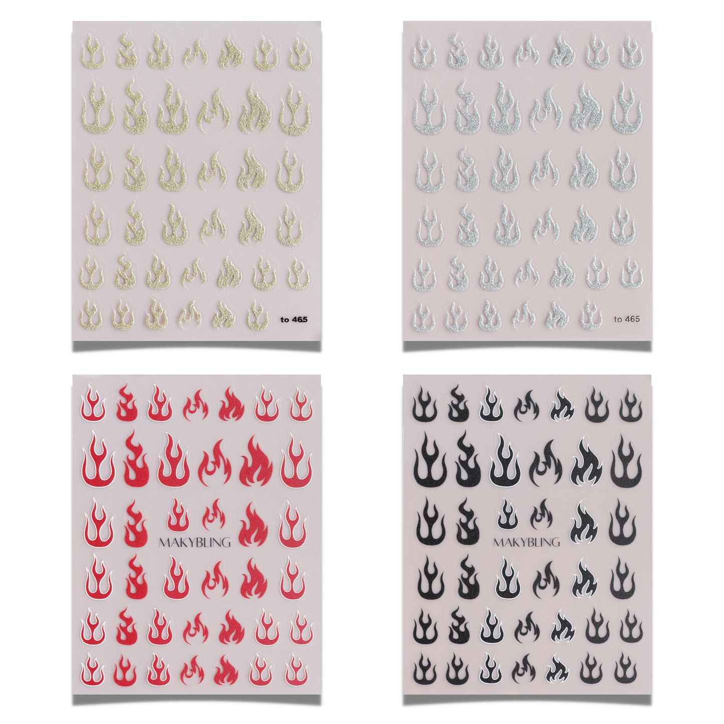 Flame Nail Stickers Kit