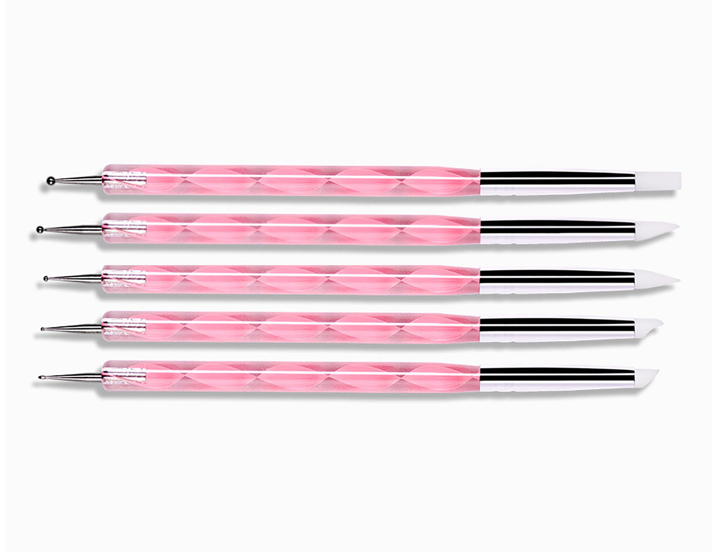 5 pcs Silica Sculpture & Dotting Brushes/ Double head 3D Nail art Sculpt brush Pen for nails