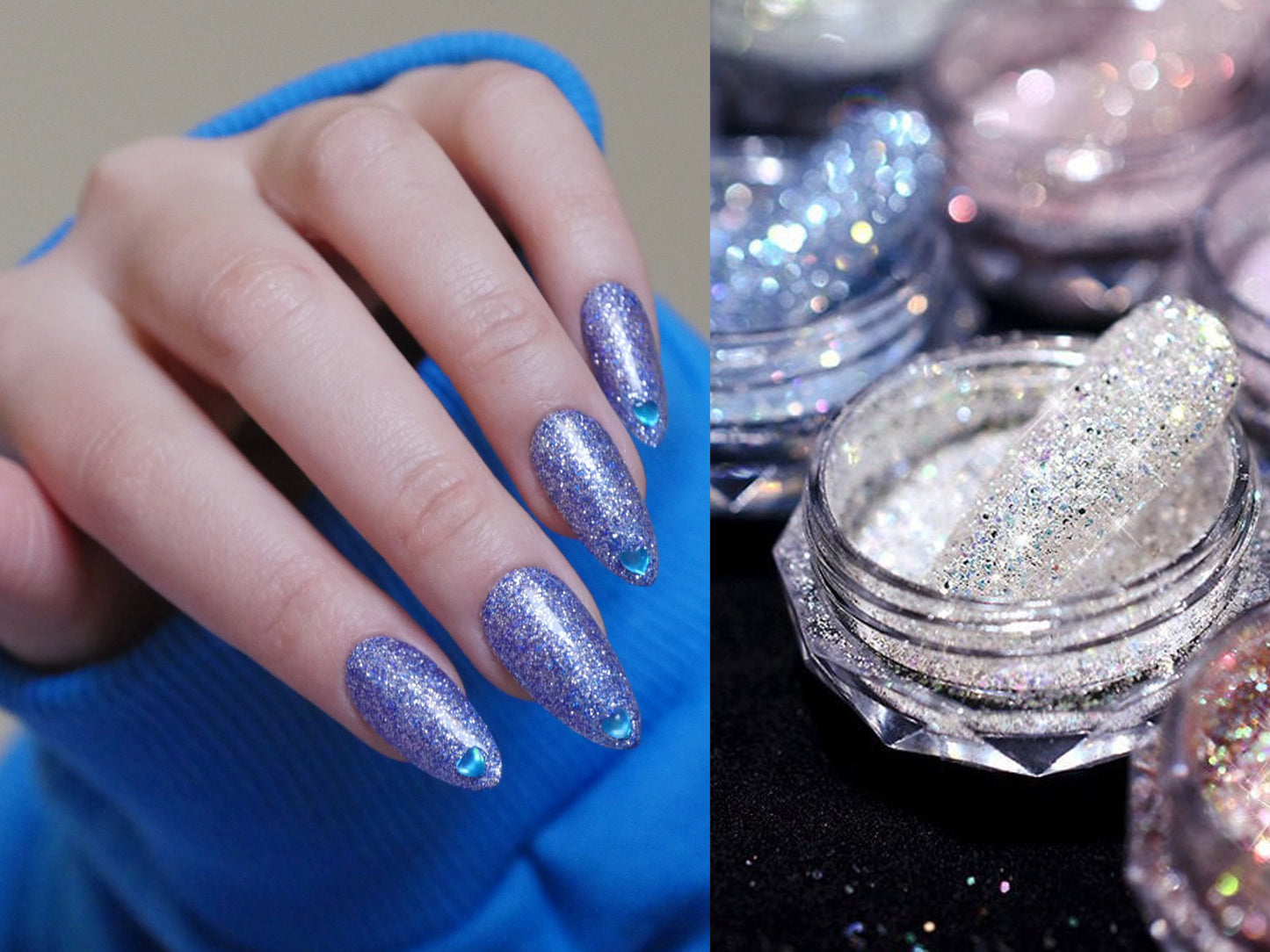 Diamond Shimmer Sparkle Glitter for nail design/ 1 Jar Microfine Manicure Pedicure Crystal Powder Nail Supply