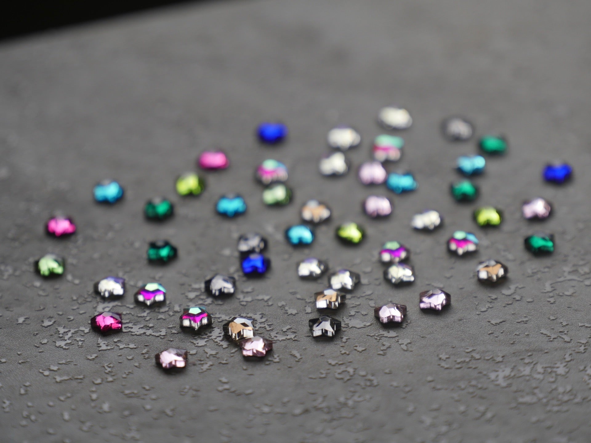 500pcs Multi-Size AB Rhinestones/ Pink Flat Back Crystal Gems 3d Nail Art  Decal