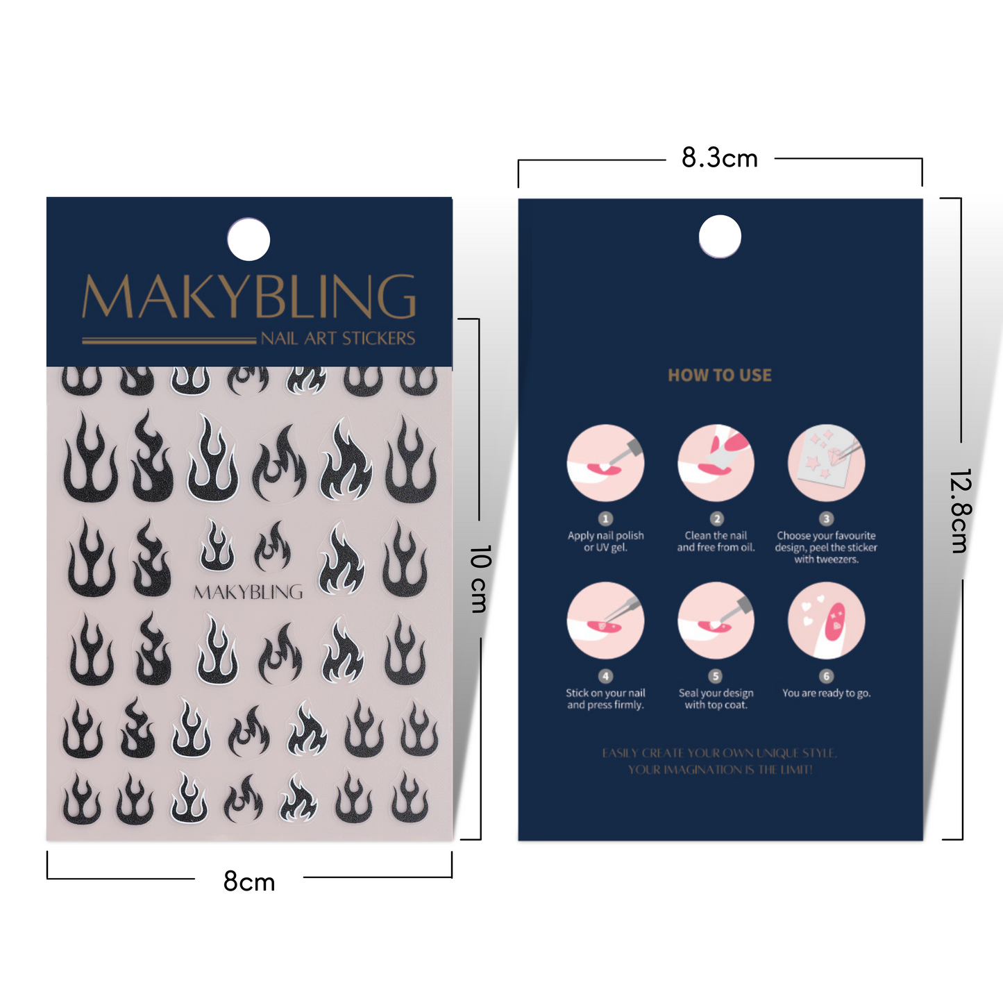 Flame Nail Stickers Kit