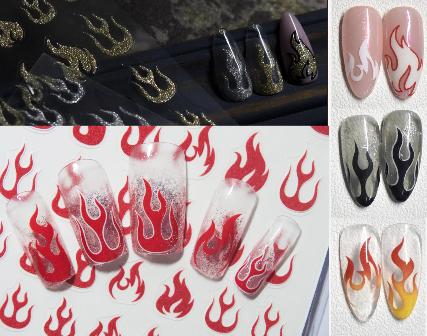 Flame Nail Stickers Kit
