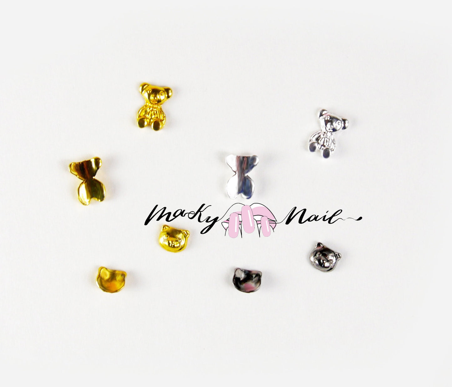 5 pcs 3D Teddy bear nail decoration/ Cute accessories Nail DIY deco