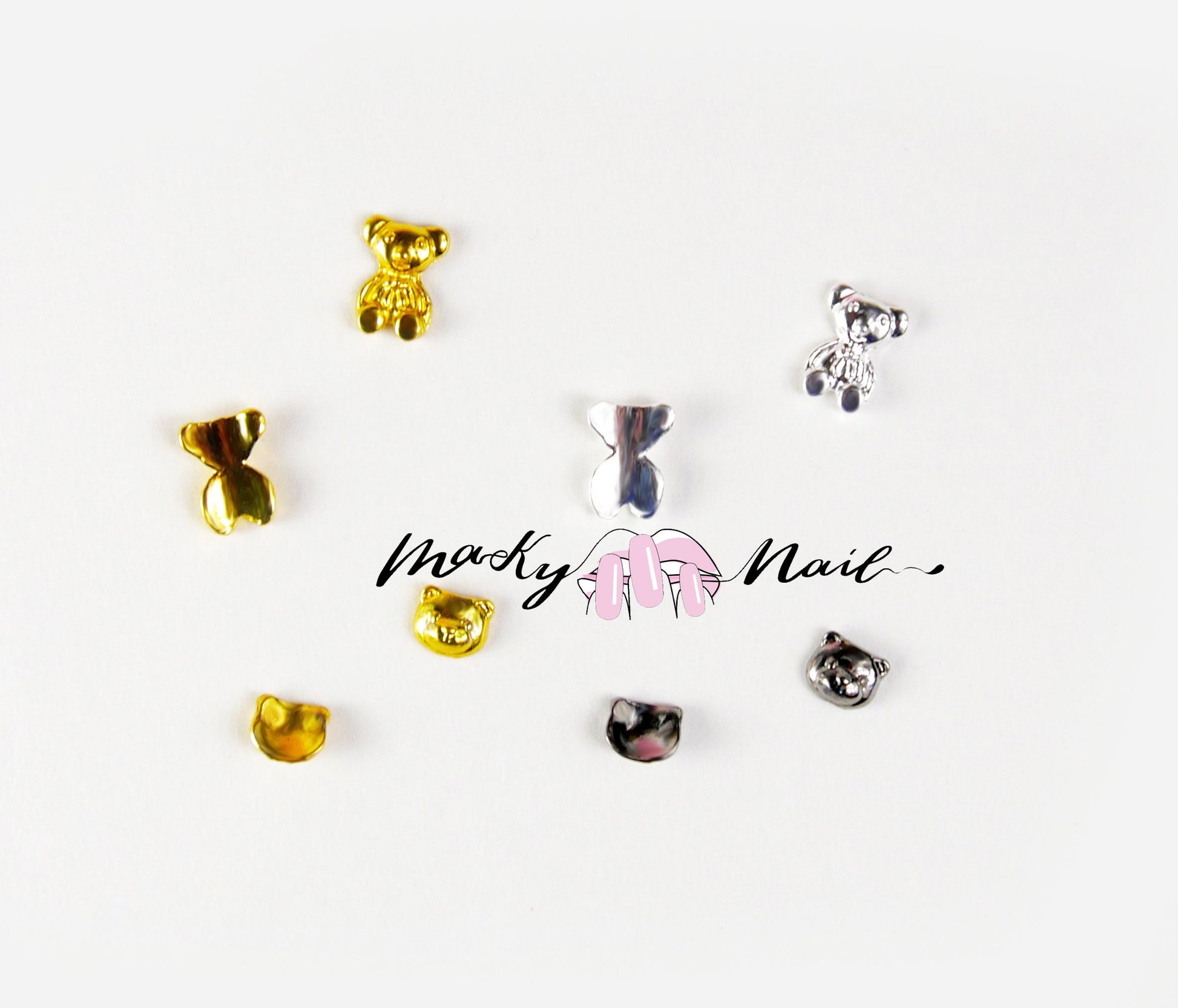 5 pcs 3D Teddy bear nail decoration/ Cute accessories Nail DIY deco