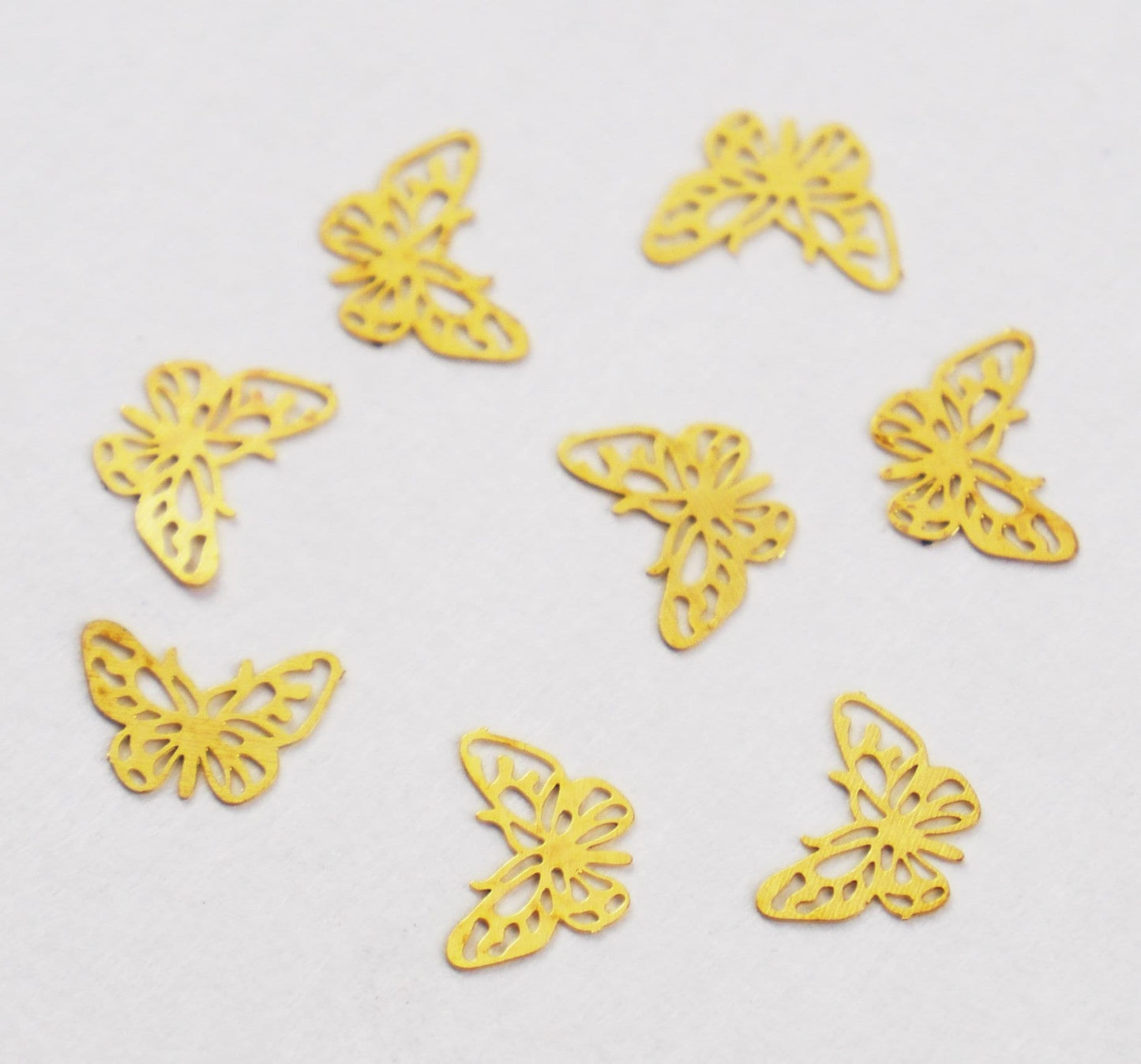 50 pcs Nail supply flat Gold Metallic studs /Butterfly Nail design DIY material