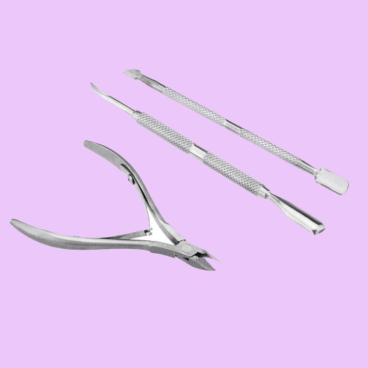 1 set Stainless steel Nail Cuticle Nippers Cutter Dead Skin Scissor/ Stainless Steel Cuticle Remover/Nail Cuticle Pusher Manicure Care Tool