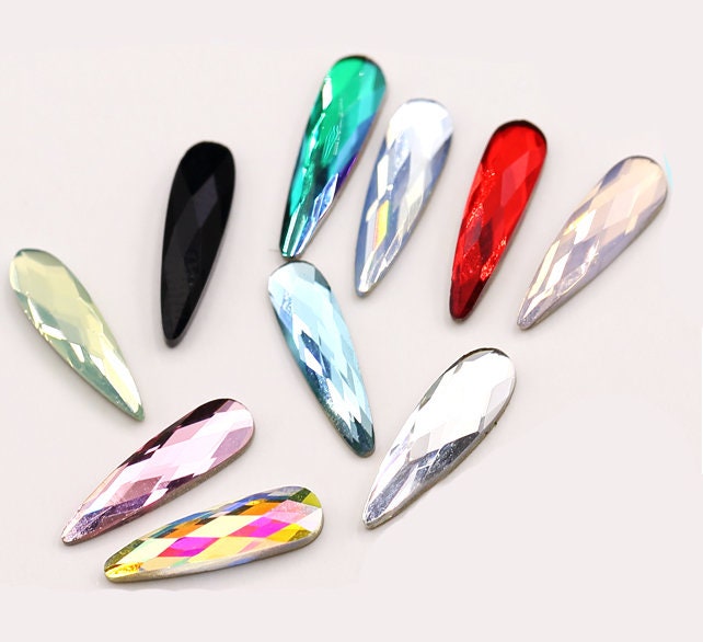 5 pcs Nail supply 3D long shaped seeds rhinestones/ Nail design art nail charm