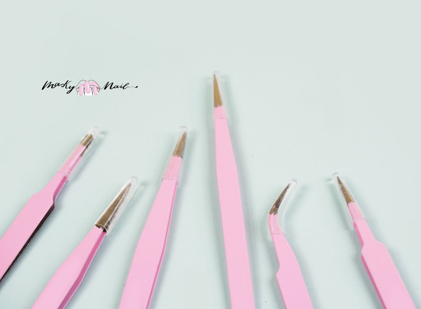 6 pcs Pink Tweezers Set/ Anti-Static Steel Tweezers Set for Craft, Jewelry, Electronics, Nail art tool supply/ Dotting tool