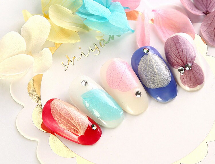 Hydrangea Dying Pressed Real Flower Petal/ 1 box dried hydrangea flower supply for resining crafts nail art UV resin/ fairy tale nail art