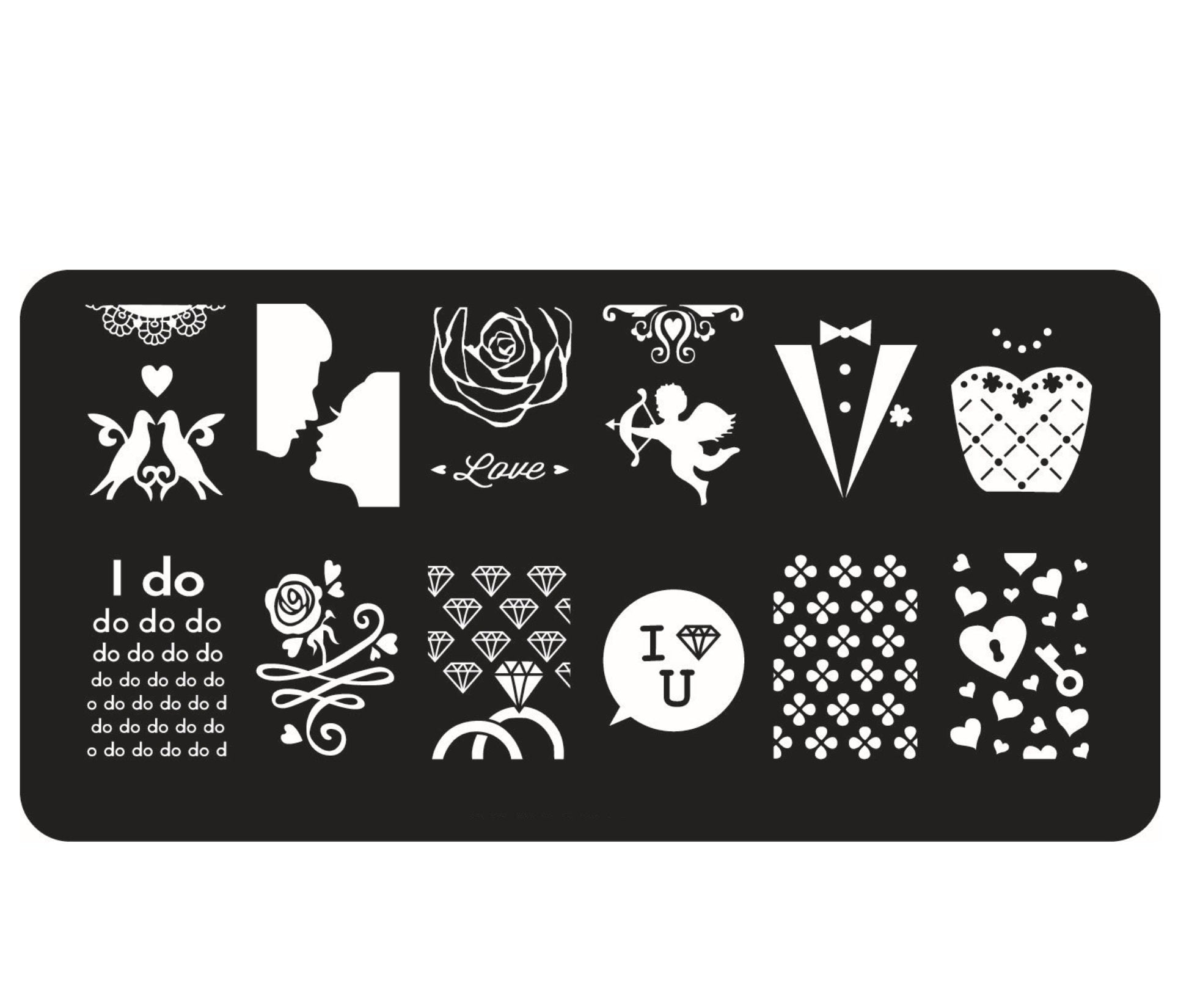 Love and masquerade Nail Art Stamping Image Plates/ Wedding design Stamping Image Plates Manicure Nail Designs DIY/ Stamping Templates