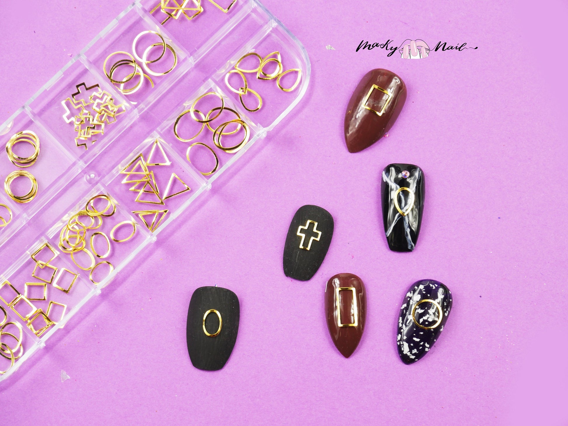 Hollow out Metallic Rivet 3D Nail Studs Metal Decoration/ Gold hollow out studs Metallic studs