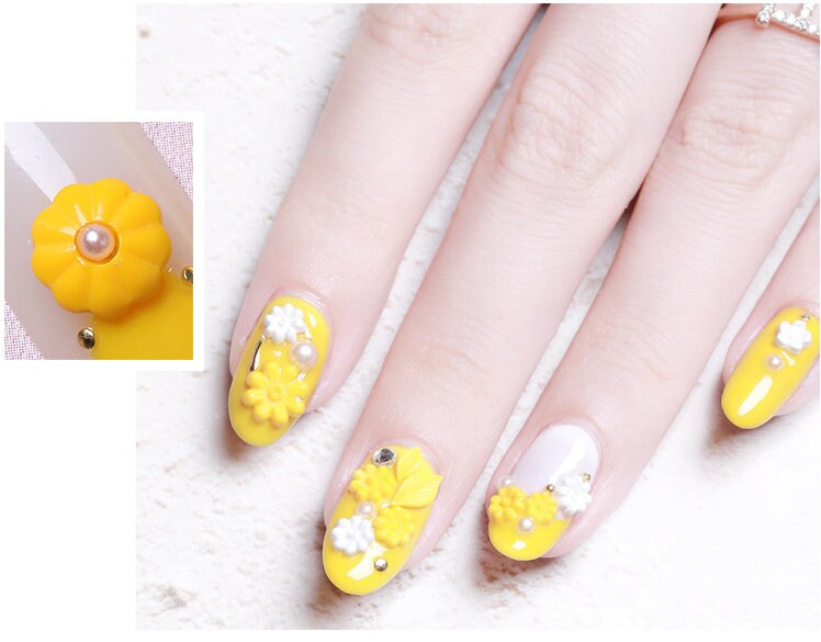 Floral 3D Acrylic Mold for Nail Art DIY Decoration Design/ UV gel Sculpture Mold Silicone Flower leaf Template Manicure