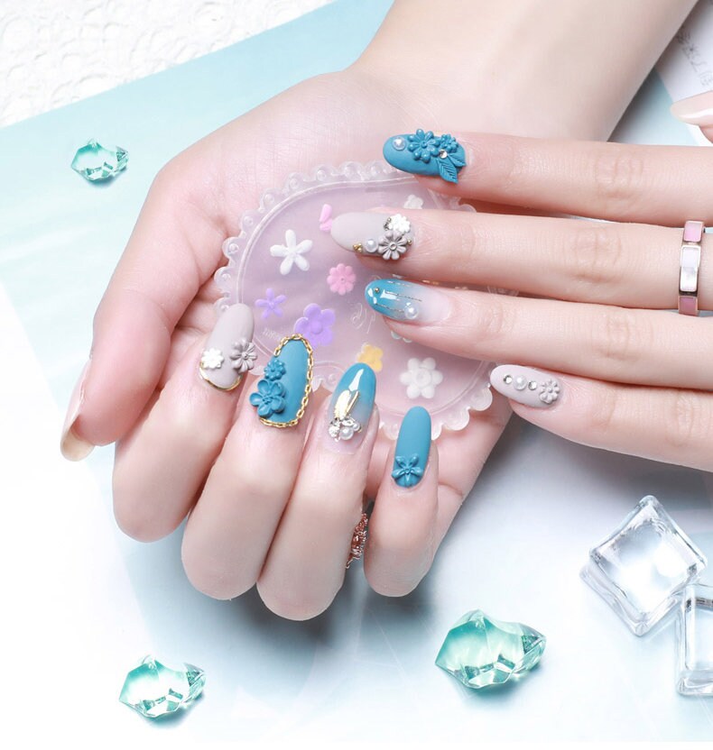 Floral 3D Acrylic Mold for Nail Art DIY Decoration Design/ UV gel Sculpture Mold Silicone Flower leaf Template Manicure