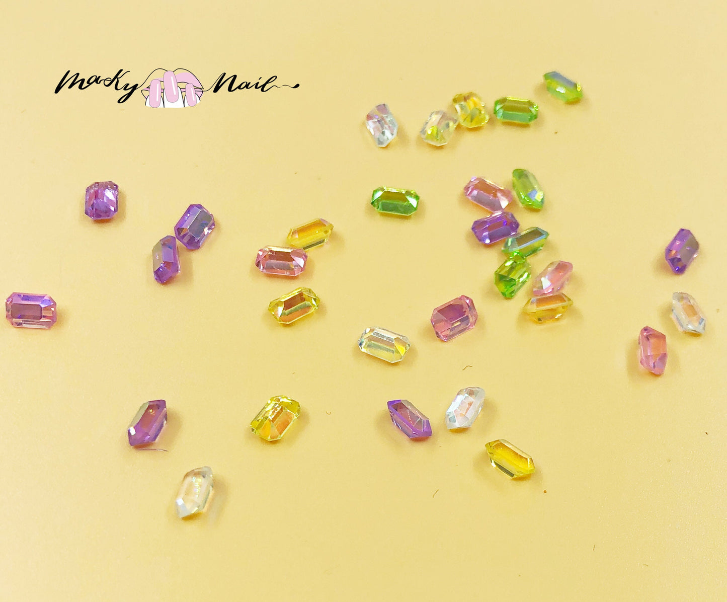 20 pcs emerald nail deco/ Mixed color resin diamond crystal 3D long rhinestones