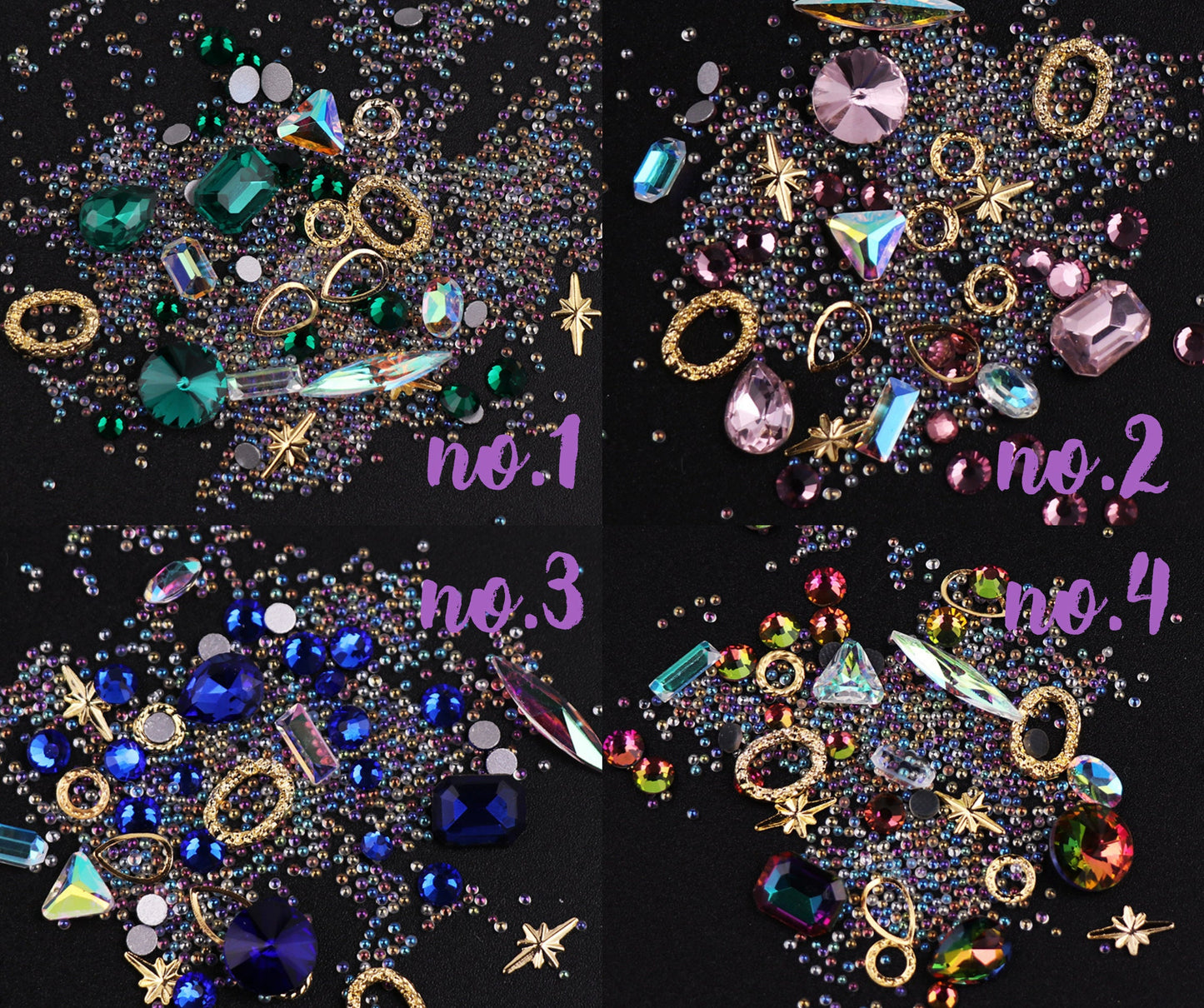 Mixed caviar nail art decal/ Multi selections nail art studs 3D Gemstones nail Decal/ Bubble dreamlike nail glitter Decals Nail Supply