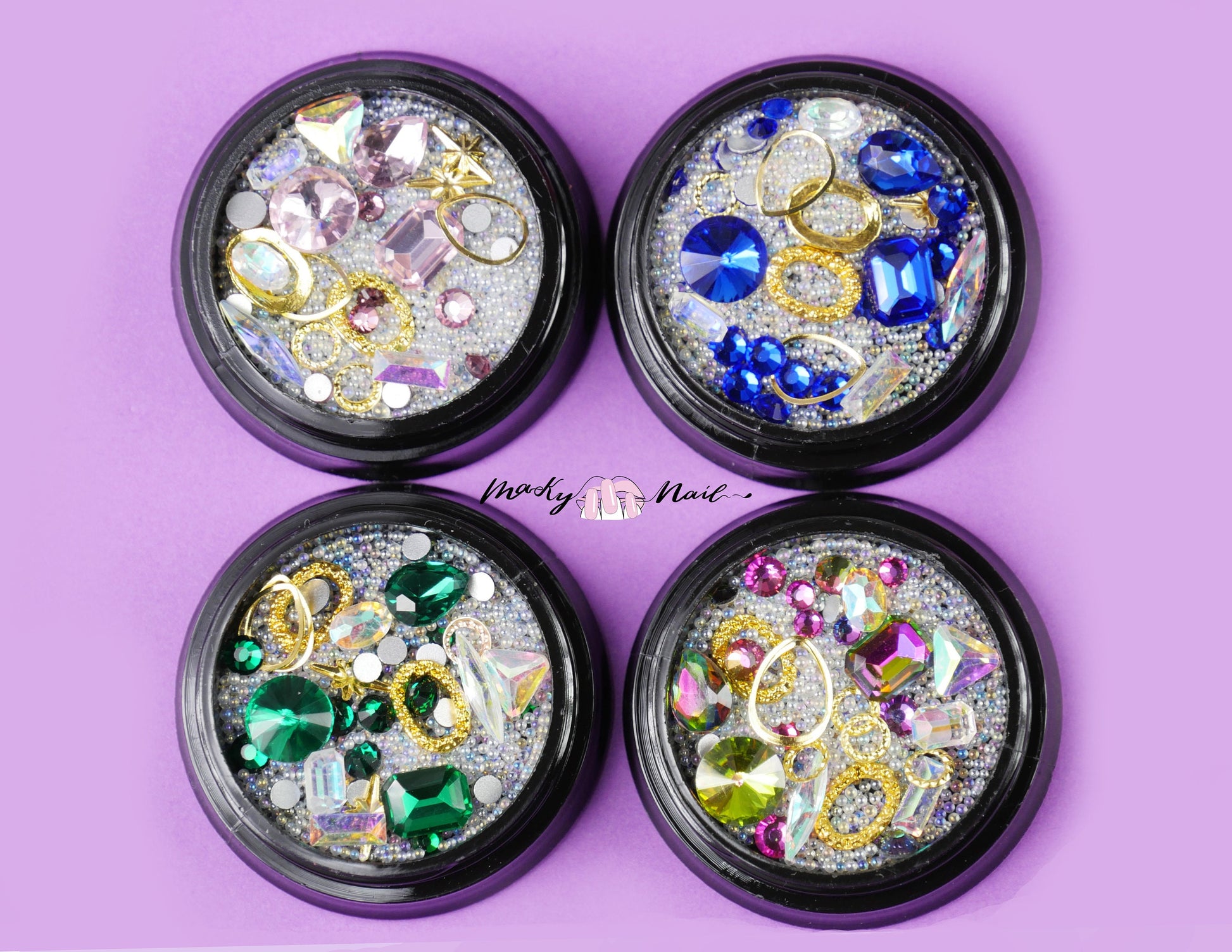 Mixed caviar nail art decal/ Multi selections nail art studs 3D Gemstones nail Decal/ Bubble dreamlike nail glitter Decals Nail Supply