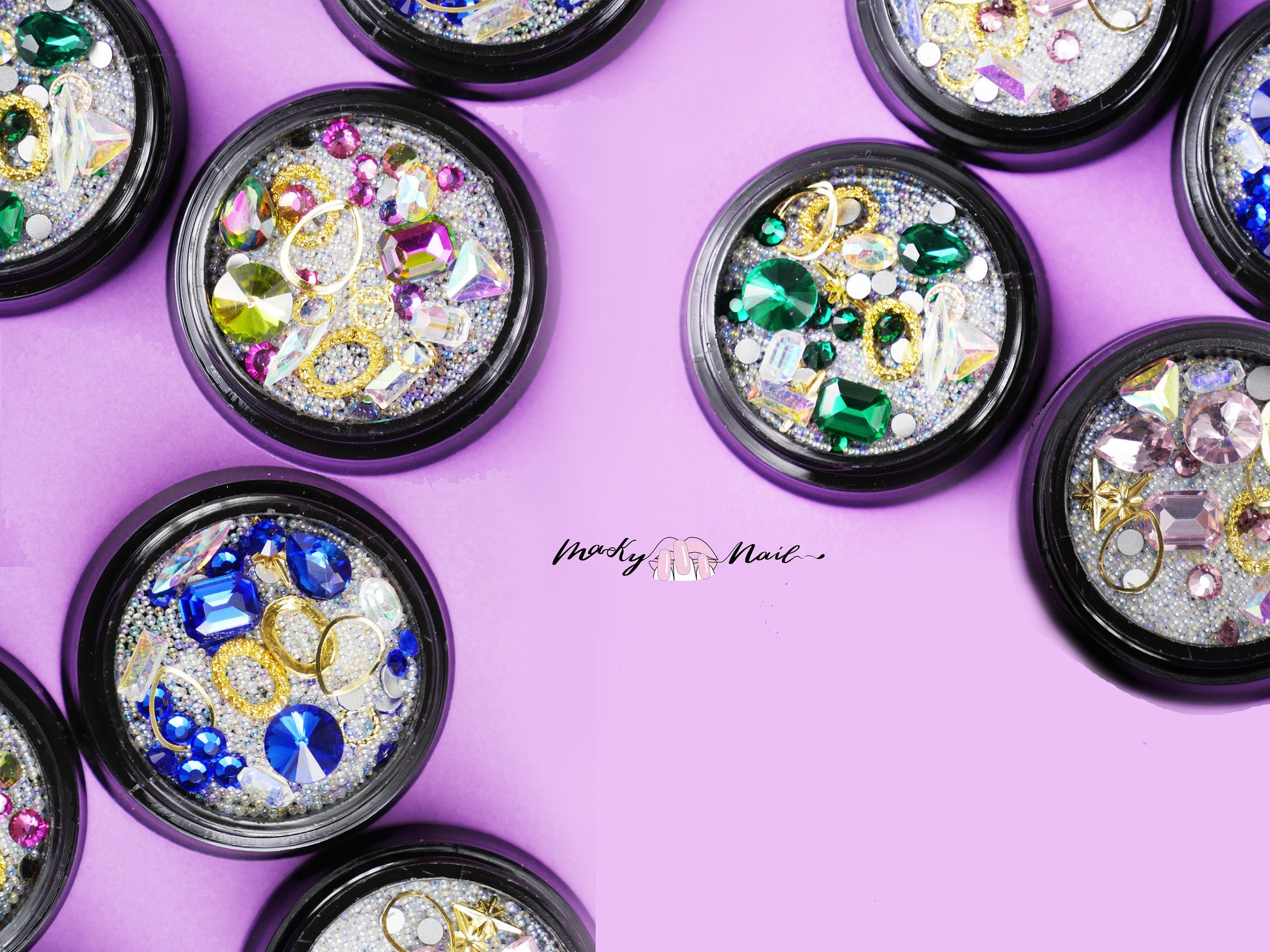 Mixed caviar nail art decal/ Multi selections nail art studs 3D Gemstones nail Decal/ Bubble dreamlike nail glitter Decals Nail Supply