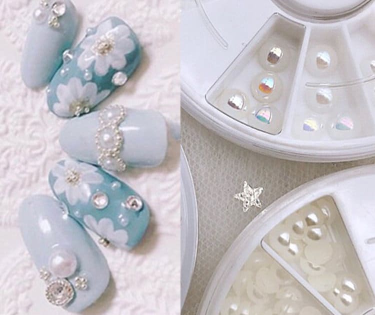 Semicircle pearls/ Multi size white pearls nail deco/ Mixed Semicircular pearls nail art charm / Various Sizes deco/ UV gel UV resin crafts