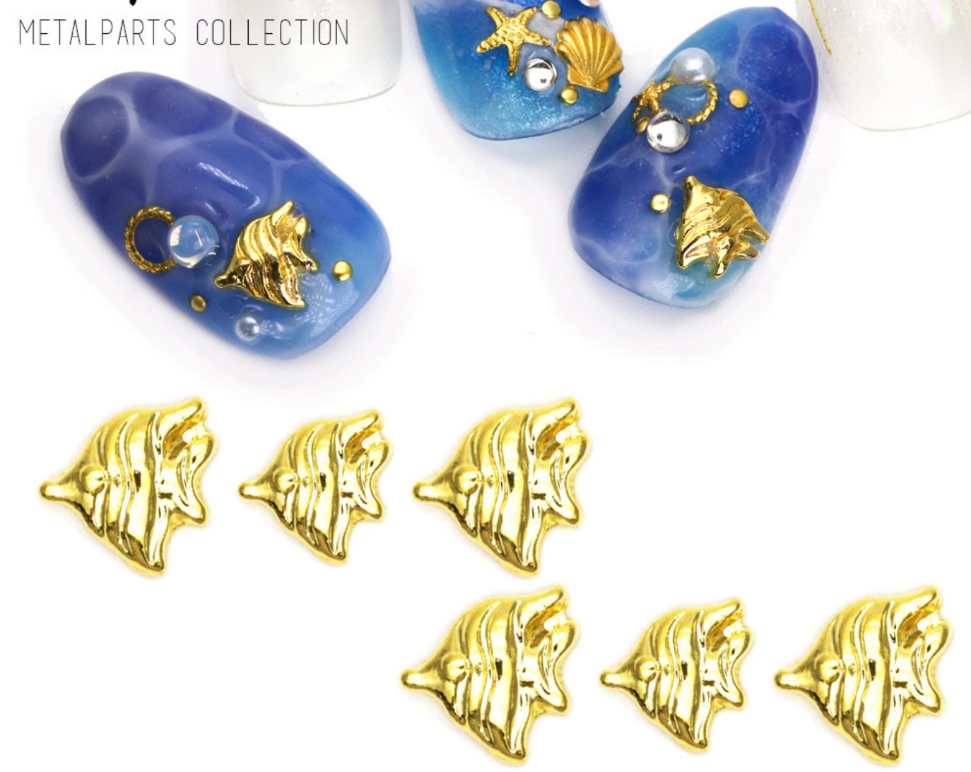 10 pcs Ocean Nail supply Metallic studs /ocean inspired navy elements design art nail
