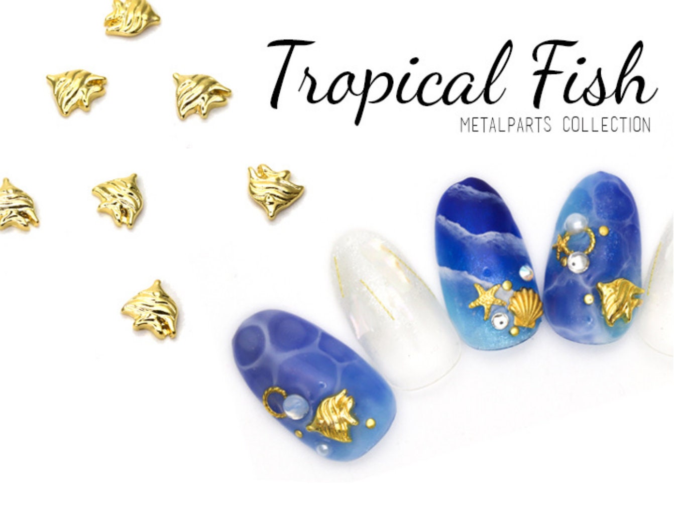 10 pcs Ocean Nail supply Metallic studs /ocean inspired navy elements design art nail