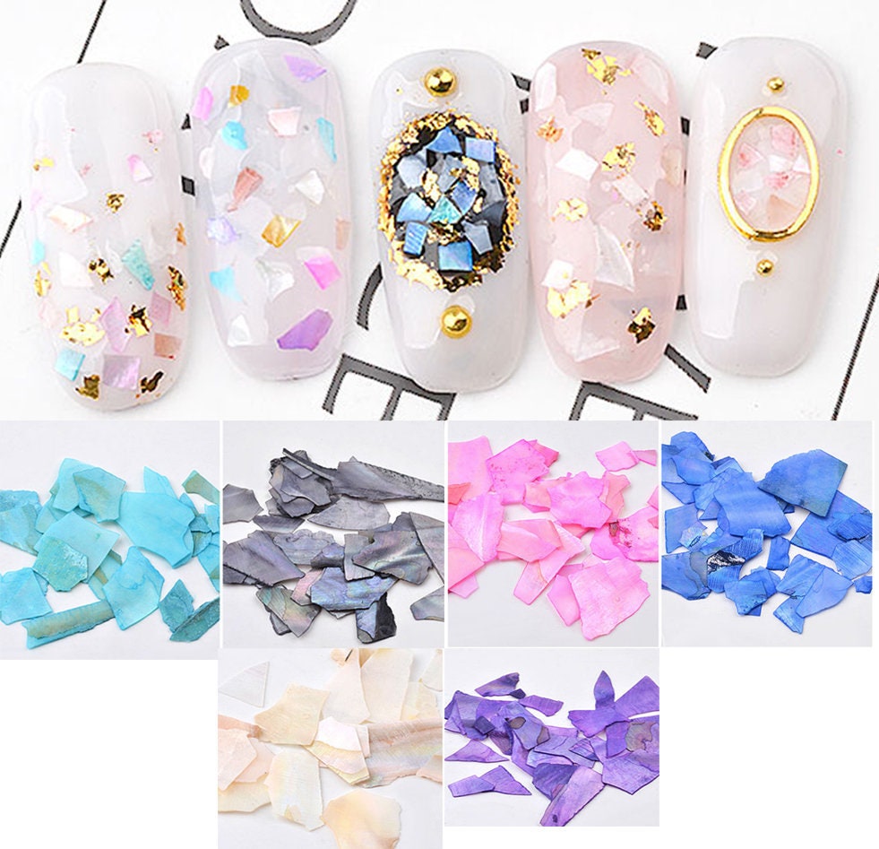 Sea shell flakes nail decoration/Super thin Pinctada albina Nail flakes DIY nail deco
