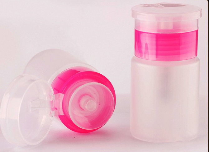 Nail Polish Remover Push Down Pump Dispensers Empty Plastic Bottle Remover Liquid Alcohol Press Pump Bottle