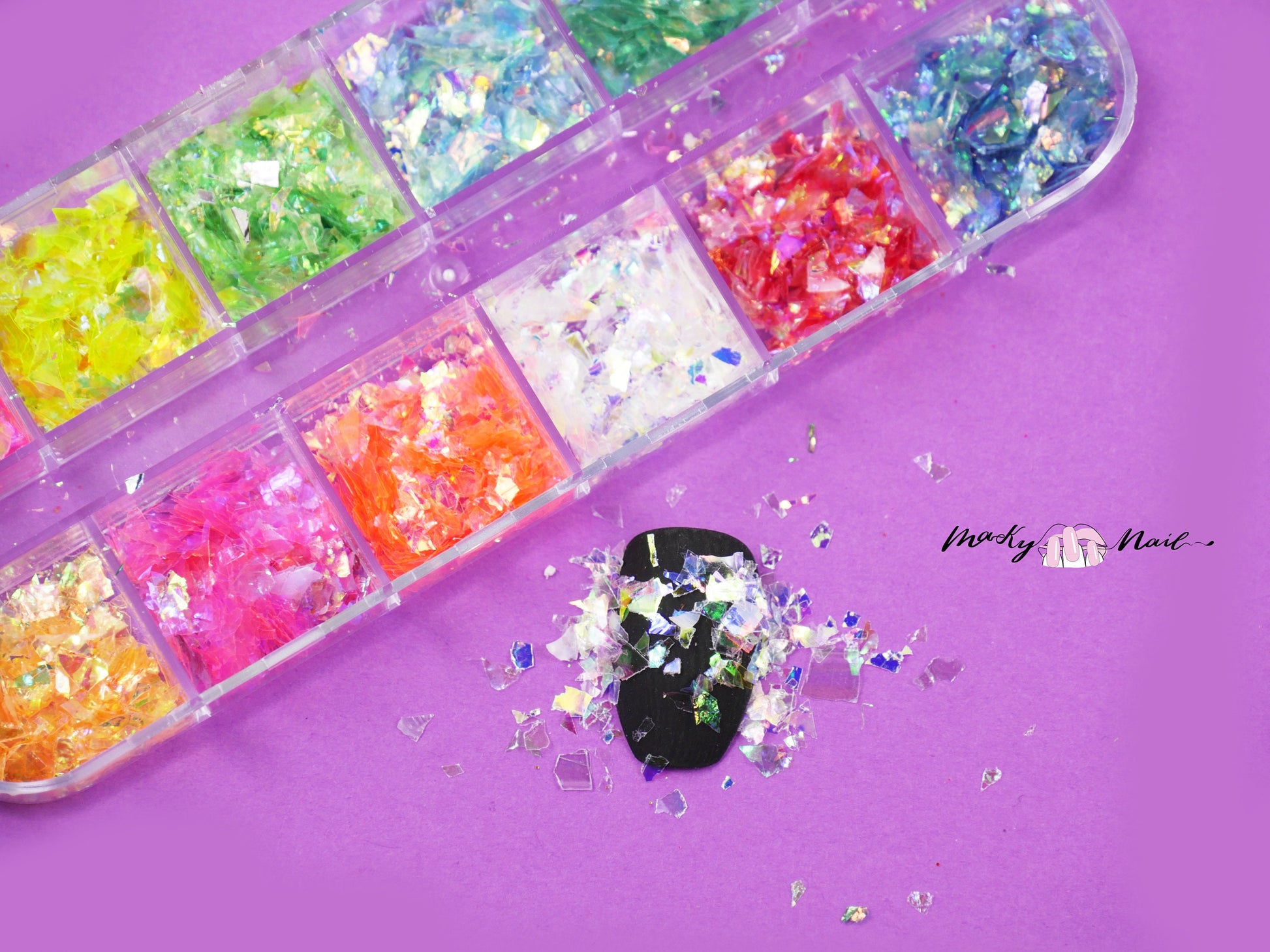 Candy wrapper Sea shell Nail Art glitter / glass paper DIY flakes for UV resin uv gel / laser paper flakes / UV gel nail polish deco glitter
