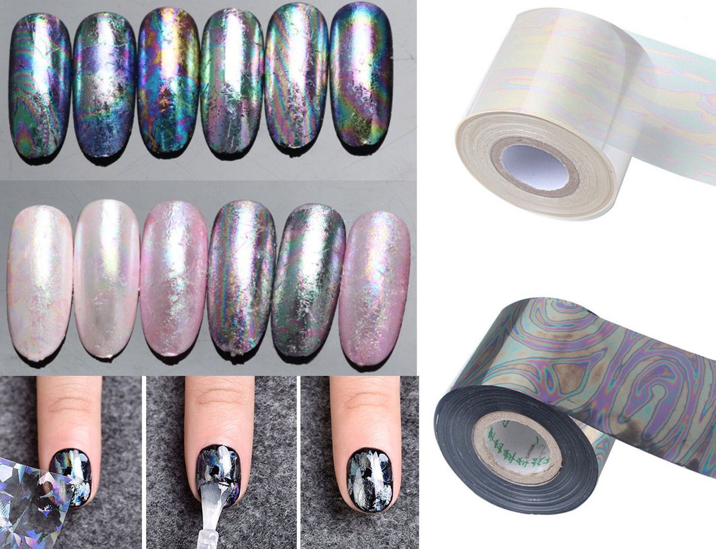 Foil for Nails Nail Art Transfer Foil Holographic Adhesive Decal