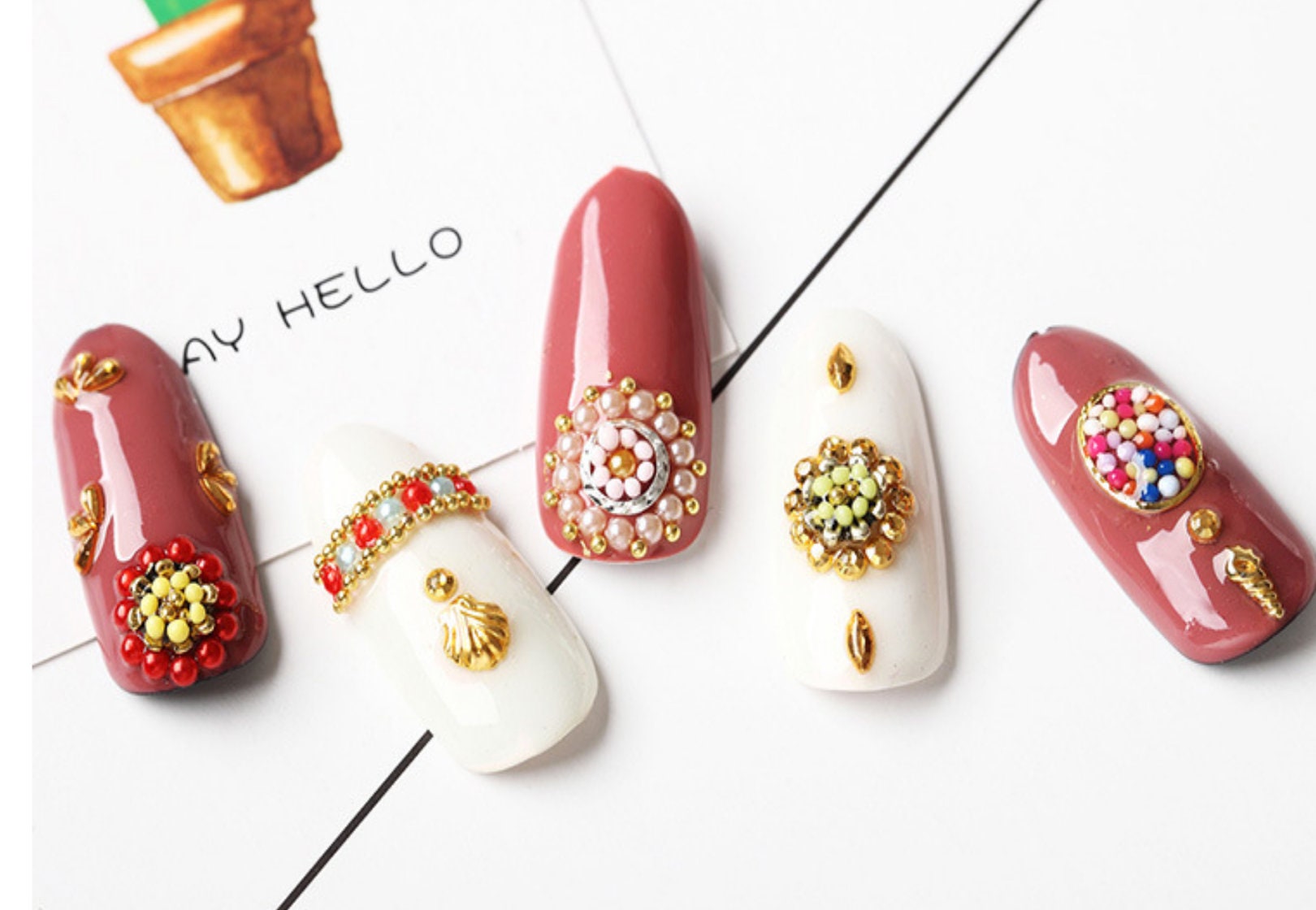 Mixed Caviar beads/ Silver Gold nail micro-beads