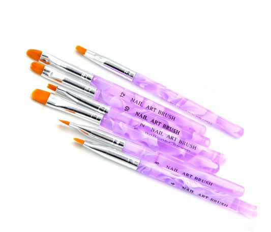7 pcs Acrylic Nail Art Pen Tips UV Builder Gel Painting Brush Manicure Set/ 3D Nail art nail brush pen for acrylic design builder