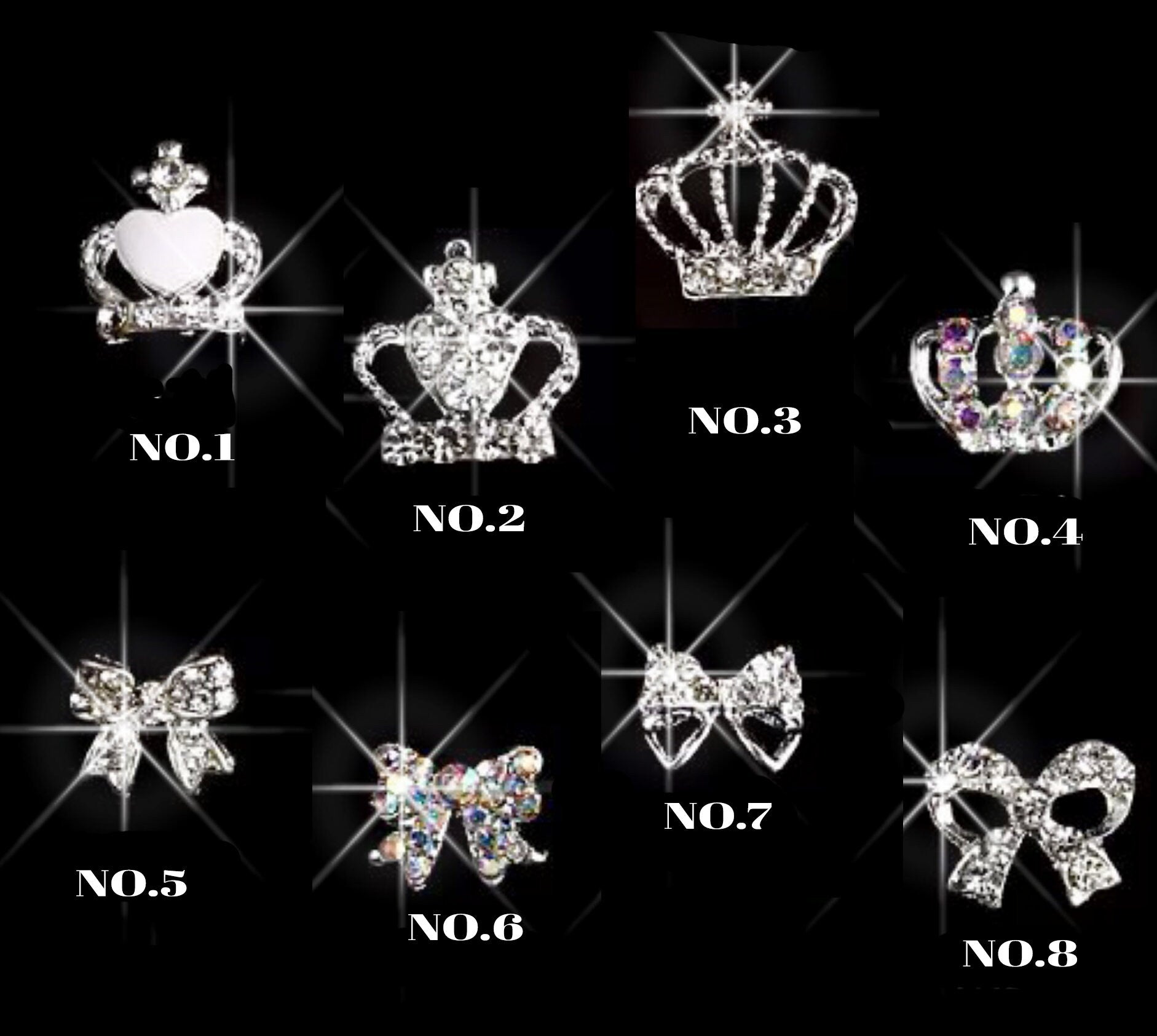 Birthday Nails with Mini Crown Accents