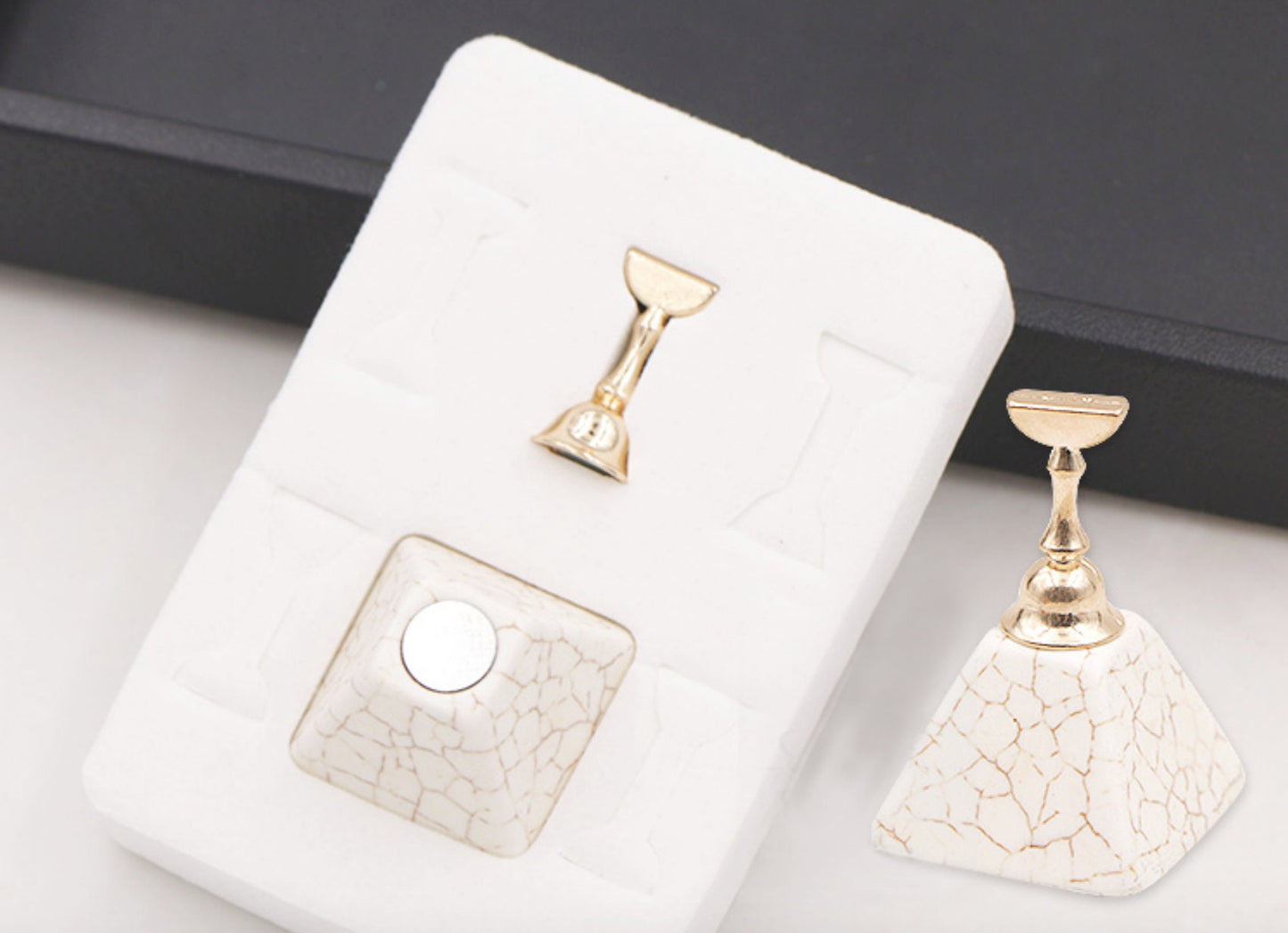 False Nail Display Stand Holder Set/ Magnetic Nail Art Practice Holder/Marble  Nail Clear Showing Shelf Manicure DIY Tools